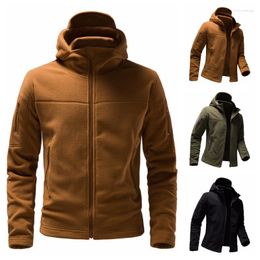 Men's Jackets 2023 Outdoor Multi-pocket Thermal Tactical Thick Jacket Combat Military Double-sided Fleece Hiking Sports Coat Windbreak