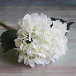 Artificial Hydrangea Flower 47cm Fake Silk Single Real Touch Hydrangeas for Wedding Centrepieces Home Party Decorative Flowers GA1270b