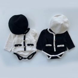 Clothing Sets Vintage Baby Girls Set Long Sleeve Knit Cardigans For Toddler Children Outwear Stuff 0-24M