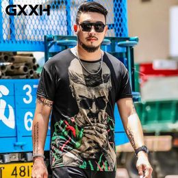 Men's T-Shirts GXXH Large Size 7XL Men's Summer Tide O-Neck Oversized T Shirt Loose Fit Men's Short-sleeved Funny Smoking Man Printing T-shirt L230715