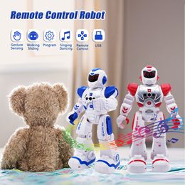 RC Robot RC Robot est Remote Control Robot 822 Smart Walk Singing Dance Action Figure Gesture Sensor Toys Gift for Children 230714
