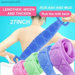 Silicone Bath Towls Magic sponge skin Rubbing Back Mud Peeling Clean Soft Shower Brushes Silicone body Scrubber Massager Comb L230704