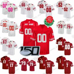S-6XL NCAA Wisconsin Badgers College Football Jersey Mellusi Nelson Rucci Johnson Acker Bollers Herbig Hill Wedig Custom Any Name Number Men & Youth & Women