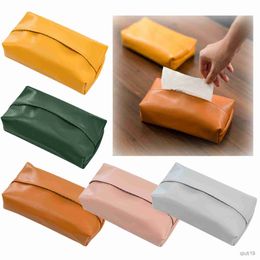 Tissue Boxes Napkins Leather Tissue Box Cover Tissue Holder for Desktop Decoration Living Room Bathroom Vanity Countertop Facial Paper Organizer R230715