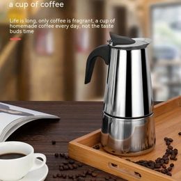 1pc New Mocha Pot Coffee Maker Home Brewing Coffee Pot Italian Stainless Steel Mocha Pot Home Boiled Coffeeware Outdoor, Portable