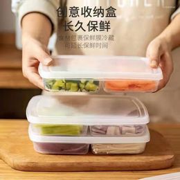 Storage Bottles Refrigerator Box Four Compartment Food Sub-Packed Onion Ginger Vegetables Side Dishes Kitchen Items