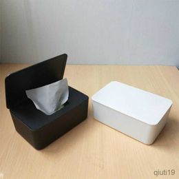 Tissue Boxes Napkins Wet Tissue Box Desktop Seal Baby Wipes Paper Storage Box Dispenser Holder Household Plastic Dust-proof With Lid Tissue Box R230715