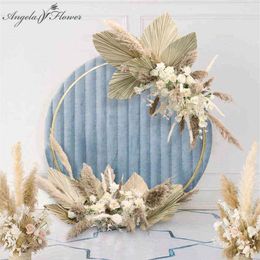 Custom Corner Flower Runner Natural Dried Plants Pampas Grass Wedding Arch Decor Flower Arrangement Wall Event Layout Flower Row 2309x