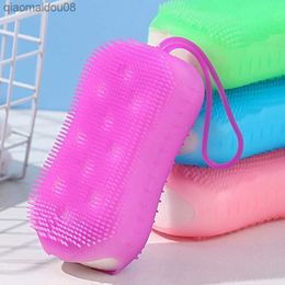Silicone Body Scrubber Shower Exfoliating Scrub Sponge Bubble Bath Brush Massager Skin Cleaner Cleaning Pad Bathroom Accessories