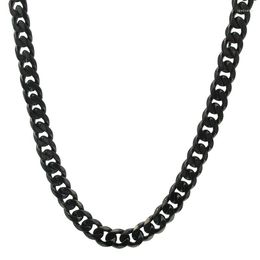 Chains 2023 Necklace Black Colour Curb Chain Stainless Steel Link Men Necklaces Birthday Gift Party