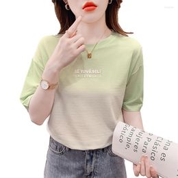 Women's T Shirts Fashion Short Sleeve T-shirt Women Summer American Tie Dye Gradient Contrast Versatile Tops