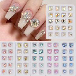 Professional Nail Art Rhinestones Kit for Nail,Glass Crystal Multi Shaped AB 3D Diamond Shiny Gems for Manicure Finger Decoration DIY Crafts