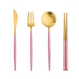 Dinnerware Sets Cutlery 4-piece Domestic Portable Detachable Economic Tableware Set Fork 304 Stainless Steel Bar Supplies Knife Folding