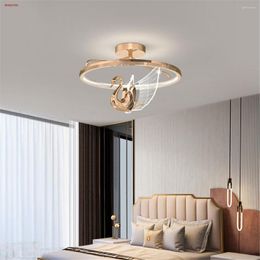 Chandeliers Nordic Modern Swan Rose Gold Led For Dining Tables Kitchen Bedroom Cafe Interior Home Decoration Lighting Fixtures