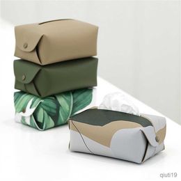 Tissue Boxes Napkins PVC Leather Tissue Box Nordic Home Waterproof Napkin Holder Living Room Storage Box Kitchen Office Desktop Tissue Paper Box 2023 R230715