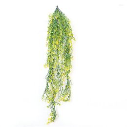 Decorative Flowers Artificial Fake Flower Bushy Silk Vine Ratta Hanging Garland For Wedding Party Garden Outdoor Greenery Home Wall Decor