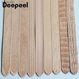 1Pc Deepeel 38cm110120cm First Layer Cowhide Embossed Belt with Pin Buckle Band DIY Handmade Crafts Leather Belts Accessories L230704