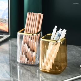 Storage Boxes Cosmetic Brush Organiser Desktop Plastic Makeup Box Office Pen Case Make Up Brushes Lipstick Sundries Holder