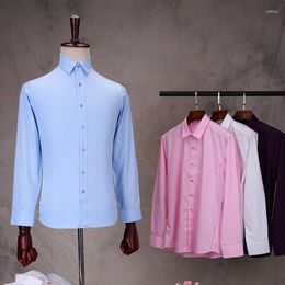 Men's Dress Shirts Bamboo Fiber Stretch Shirt Long Sleeve Anti-wrinkle Non-ironing Formal Soft Slim Fashion Casual Business Office 8XL