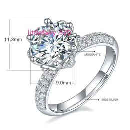 Band Rings Blue Colour diamond rings s925 round cut 3ct diamonds engagement 925 silver Jewellery round moissanite ring