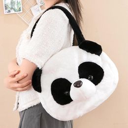 Evening Bags Women's Shoulder Plush Cute Cartoon Panda Handbags Soft Fluffy Toy Underarm Bag Fashion Clutch Tote Pouch Shopping