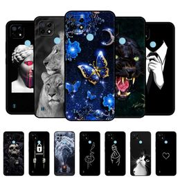 For Realme C21 Case Silicon Back OPPO RealmeC21 C 21 Phone Cover 6.5" Funda RMX3201 Bumper Capa Etui Soft Black Tpu Case