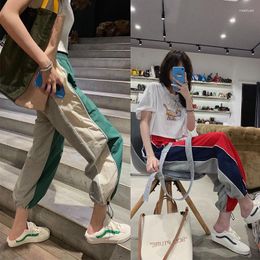 Women's Pants 2023 High Waist Women Wide Leg Panelled Pliced Thin Fall Winter Loose Ankle Banded Harem