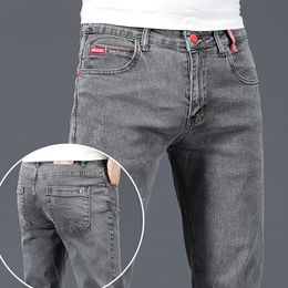 Men's Jeans Fashion Brand Slim Grey Blue Skinny Men Business Casual Classic Cotton Trend Elastic Youth Pencil Denim Trousers 230715