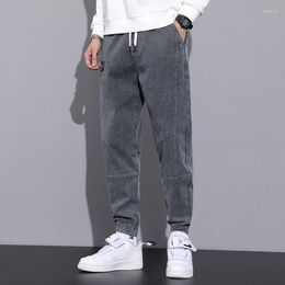 Men's Pants CHAIYAO Cotton Linen Harem Men Solid Elastic Waist Streetwear Joggers 2023 Baggy Drop-crotch Casual Trousers