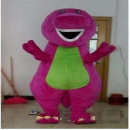 2018 Barney Dinosaur Mascot Costume Movie Character Barney Dinosaur Costumes Fancy Dress Adult Size Clothing321N