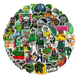 50PCS Cool Hip Hop Rapper Mf Doom Stickers Singer Graffiti sticker Kids Toy Skateboard car Motorcycle Bicycle Sticker Decals Wholesale