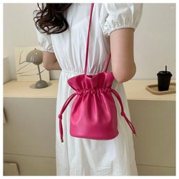 Evening Bags Japanese Style Mini Bucket Bag Simple Shoulder Underarm Student Crossbody Women's Solid Colour Small