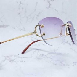 Wire Big Glasses Vintage Mens Oval Carter Shades Fashion Occhiali da sole Strass Rapper Party EyewearKajia Nuovo