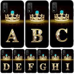 For Huawei P Smart 2020 Case Phone Back Cover PSmart POT-LX1A 6.21" Bumper Black Tpu Case Gold Letters