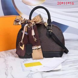 9a top quality luxury Lady Shell bags Fashion Casual Canvas alma bb Luggage Tags Small Lock Classical Shoulder CFlower Handbag of high quality Pretty