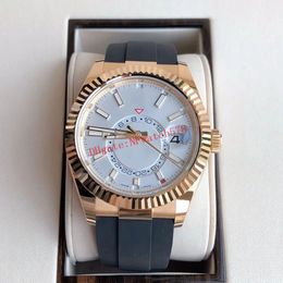 Mens Watch 42mm Sky-dweller 326238 Gmt Watches Yellow Gold Rubber Bands Cal3235 Dj Movement Mechanical Automatic Men's Wristwatches