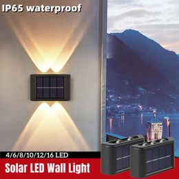 16/12/10/8/6/4/2 Solar Wall Lamp Outdoor Waterproof Solar Lights Up And Down Luminous Lighting For Garden Street Landscape Balcony Outdoor Decor