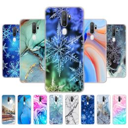 For Oppo A9 A5 2020 Case Soft TPU Back Phone Cover OPPOA9 OPPOA5 A 9 5 Silicon 6.5" Bag Marble Snow Flake Winter Christmas