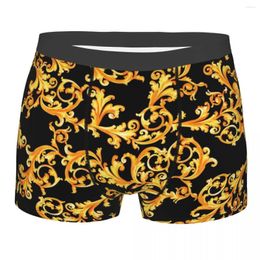 Underpants Luxury European Floral Pattern Underwear Men Sexy Print Baroque Victorian Art Boxer Shorts Panties Briefs Breathbale