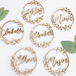 Other Event Party Supplies 10Pcs Custom Wood Wedding Birthday Place Tags Names Wedding Party Baby Shower Table Decor Personalised Bride Groom Name Sign 230715