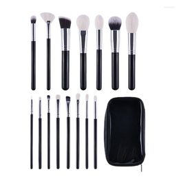 Makeup Brushes 15 Pcs Brush Loose Powder Foundation Nose Shadow Soft Animal Hair