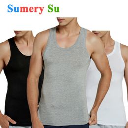 Men's Tank Tops Men Fitness Modal Full Stretch Solid Vest Male Cool Summer Casual Sleeveless Slim Sports Gym Undershirt 3 Colours 230715