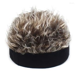 Berets European And American Wig Pullover Landlord Hat Hip Hop Funny Fur Men's Performance Alternative Beanie