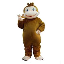 2019 Discount factory Curious George Monkey Mascot Costumes Cartoon Fancy Dress Halloween Party Costume201h