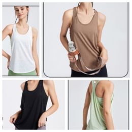 AL-12 yoga designer t-shirt vest summer sports breathable top sports fitness quick-drying vest pullover hoodie yoga running ice silk slippery sleeveless T-shirt