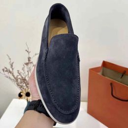 Loro Luxury pianas loafer summer walk men LP casual dress shoes pianas suede leather handmade sneaker slip on light and comforal outdoor walking flats 3846Box and han