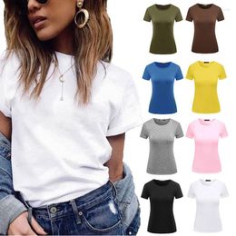 Women's Tanks Fashion All-match Solid Women T-shirt O-Neck Short Sleeve Summer T Shirt Plus Size Loose Casual Tshirt Brand Tee Tops