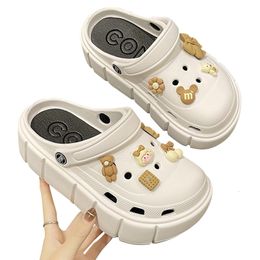 Slippers Shevalues Summer Women Heels Slippers Outdoor Platform Clogs Sandals Female EVA Light Non-slip Home Slides Flip Flop Garden Shoe 230715