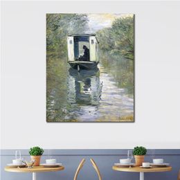 The Boat Studio Claude Monet Painting Handmade Oil Reproduction Landscape Canvas Art High Quality