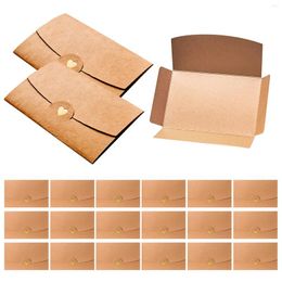 Gift Wrap 20pcs Birthday Party Blank Mini Card Envelope With Heart Clasp Cute Wedding Brown Paper Retro Business Invitations DIY